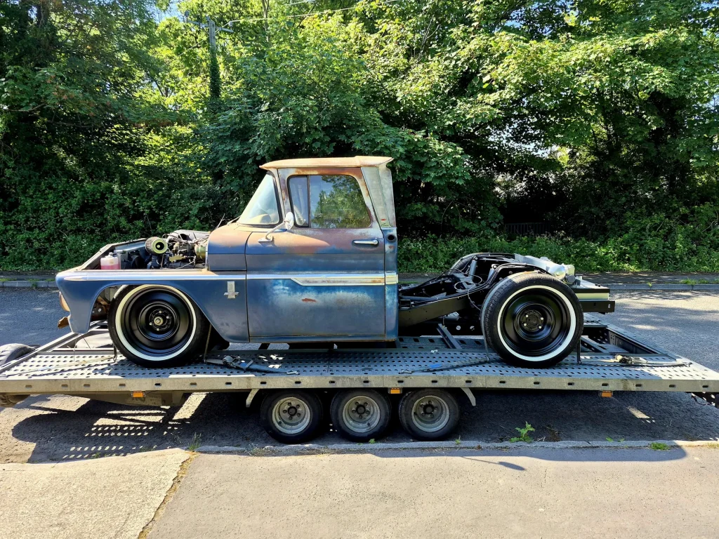 American pickup truck vehicle transport by WS Logistics, Lancashire and North West